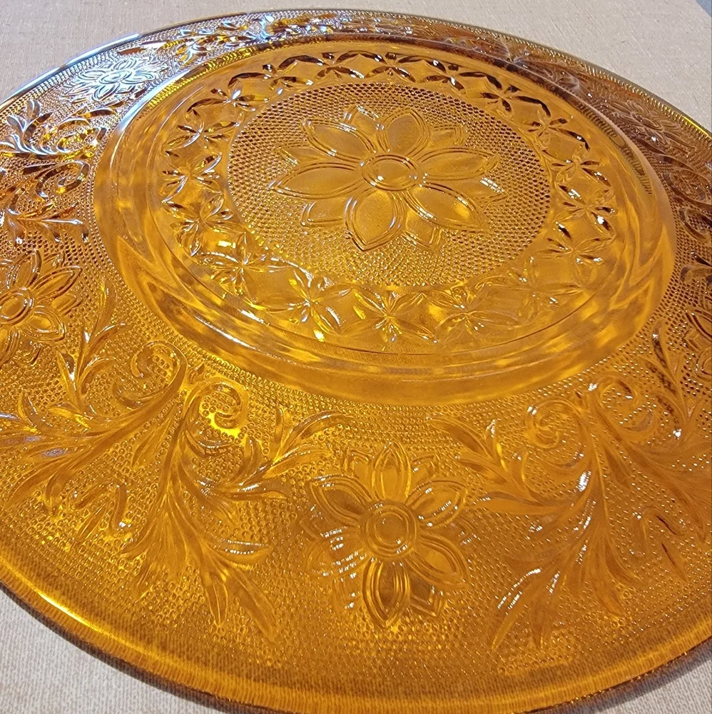 Vintage Indiana Glass Tiara Sandwich Amber 9